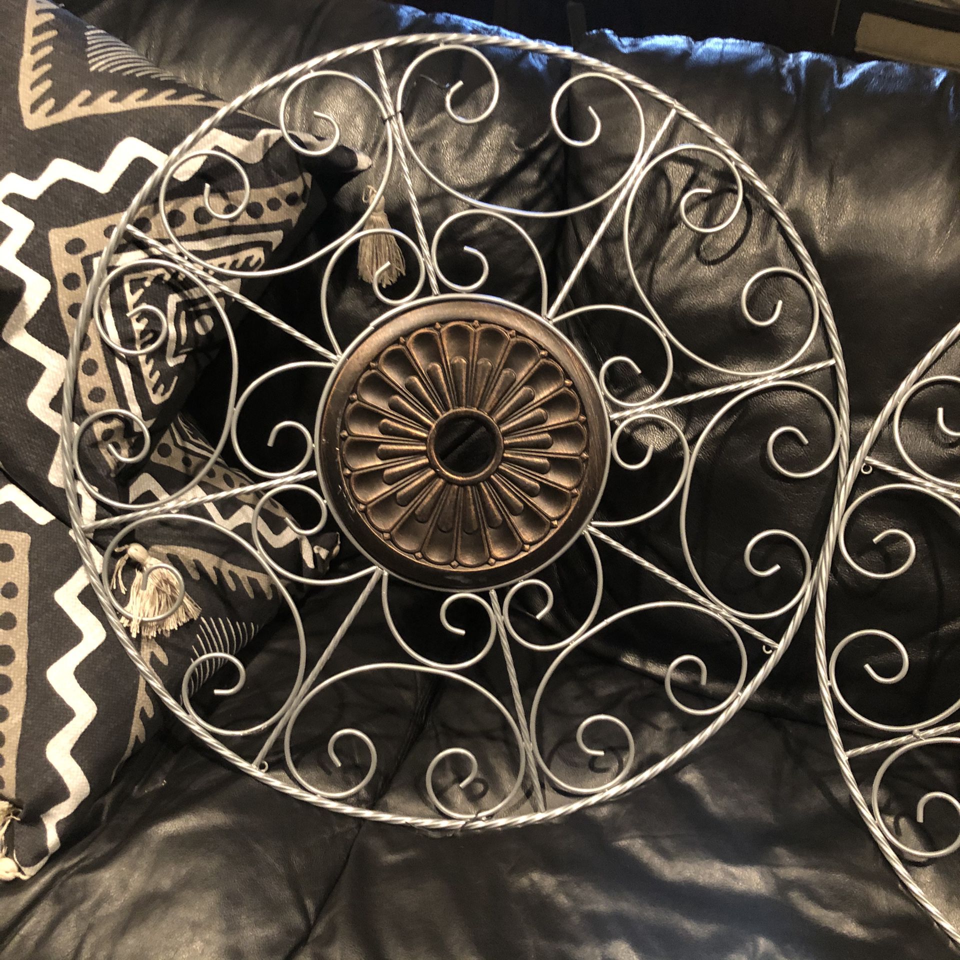 S/2 Bronze and Silver Metal wall decor.