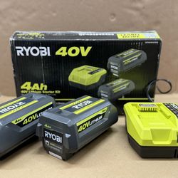 RYOBI - 2 Lithium 40V Batteries 4Ah with Charger