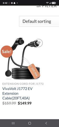 VivaVolt j1772 ev charger extension cable