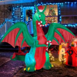 Giant Christmas outdoor inflatable decor Dragon 
