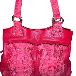 VINTAGE - BAGS -Chi Carlos Fachi Pink Shoulder / Hobo Purse