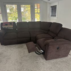 La-Z-Boy Sofa, 2 Automatically Recliners Brown.