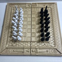 Custom Made Backgammon  And Chess Set/Custom Handcrafted Wooden Chess & Backgammon Set – Egyptian Theme with Scorpion Design