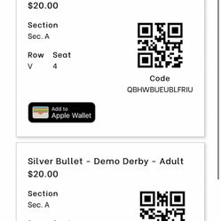 4 Demolition Derby Tickets For Sale 