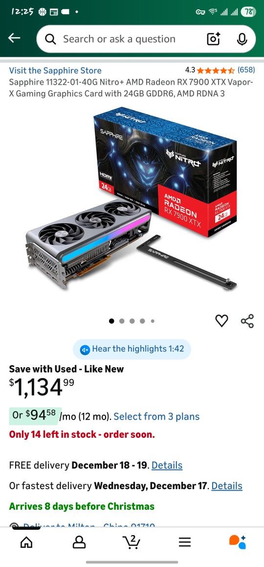 SAPPHIRE NITRO+ RX 7900 XTX 24GB - MFR REFURBISHED - 90-DAY WARRANTY!