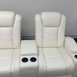 SPECIAL] Party Time White LED Power Reclining Sofa with Adjustable Headrest
by Ashley