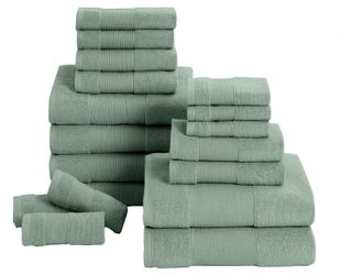 Modern Threads Air Cloud 18-Piece Towel Set - Eucalyptus