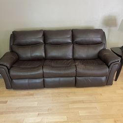 Electric Reclining Leather Sofa and Chair 