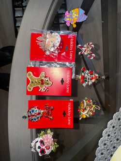 Holiday Lane Christmas Brooch Pin Collection