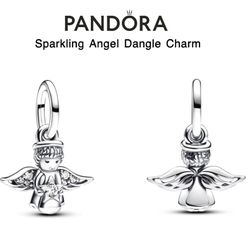 PANDORA Sparkling Angel Dangle Charm w/box