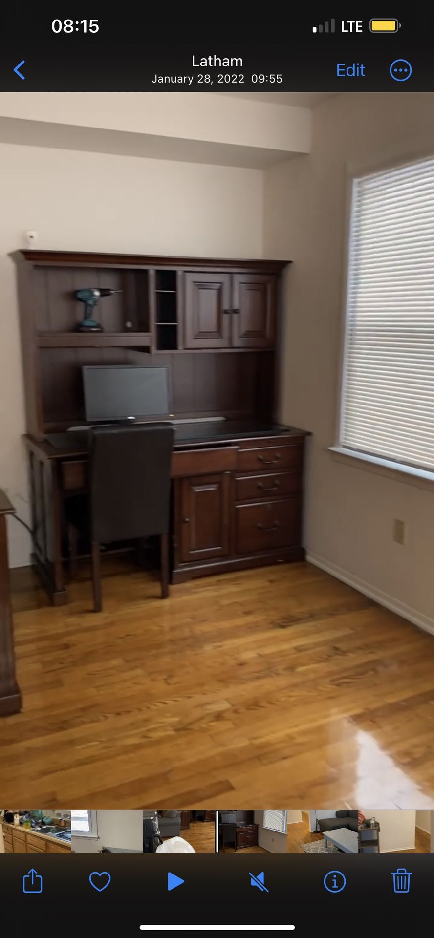Solid Oak Desk And Filing Cabinet