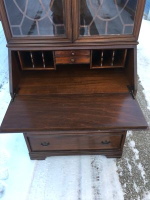 Antique Mahogany Secretary Desk Made In Shelbyville In By Spiegel