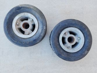 Vintage Go Kart Aluminum Wheel Rim Pair with Tires