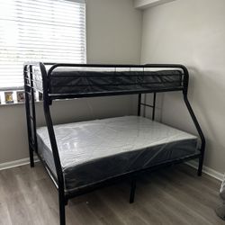Twin Over Full  Bunk Bed With 2 Mattress All New Furniture And Free Delivery Free Install 
