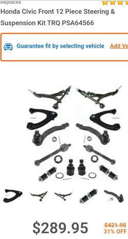 96 00 civic dx lx or cx front suspension kit