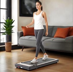 Portable foldable treadmill with handrails