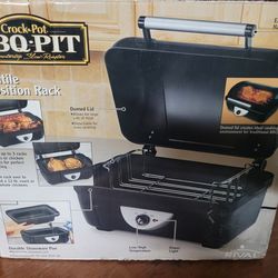 New!!!  Rival Crook Pit BBQ Pit, Indoor/Outdoor Slow Roaster Meal Cooker/Grill (BB100) With Recipe Book