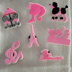 Cute Pink and Black Shoe Charms. Brand New