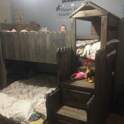 Kids wooden Bunk bed. 