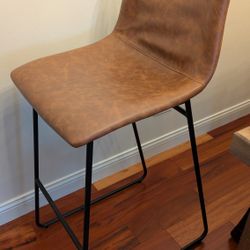 Three Bowden Faux Leather Counter Height Barstools