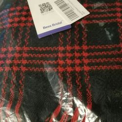 Bess Bridal Women's Plaid Blanket Winter Scarf Warm Cozy Tartan Wrap Oversized Shawl Cape