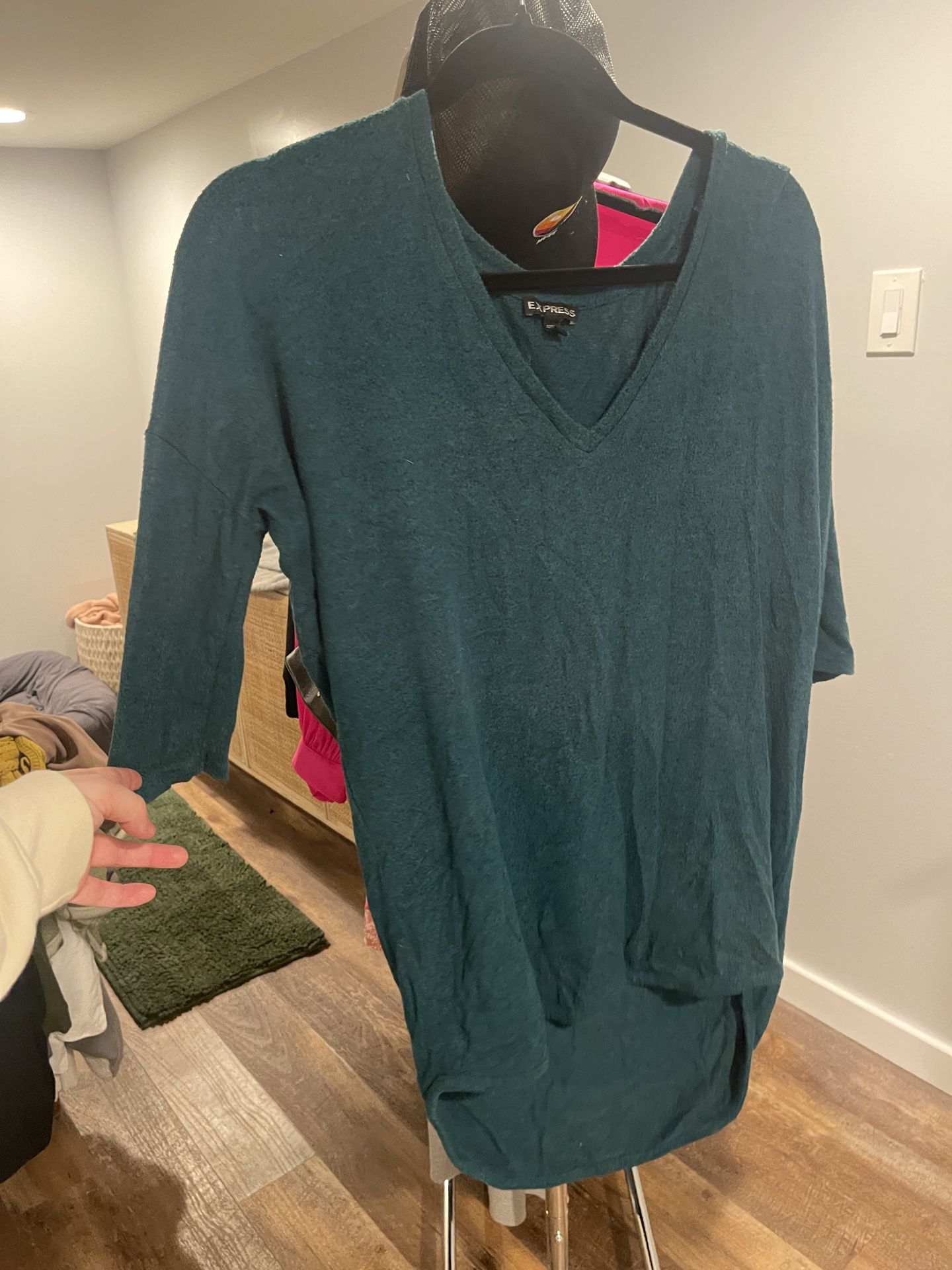 Teal High Low Sweater Women’s 