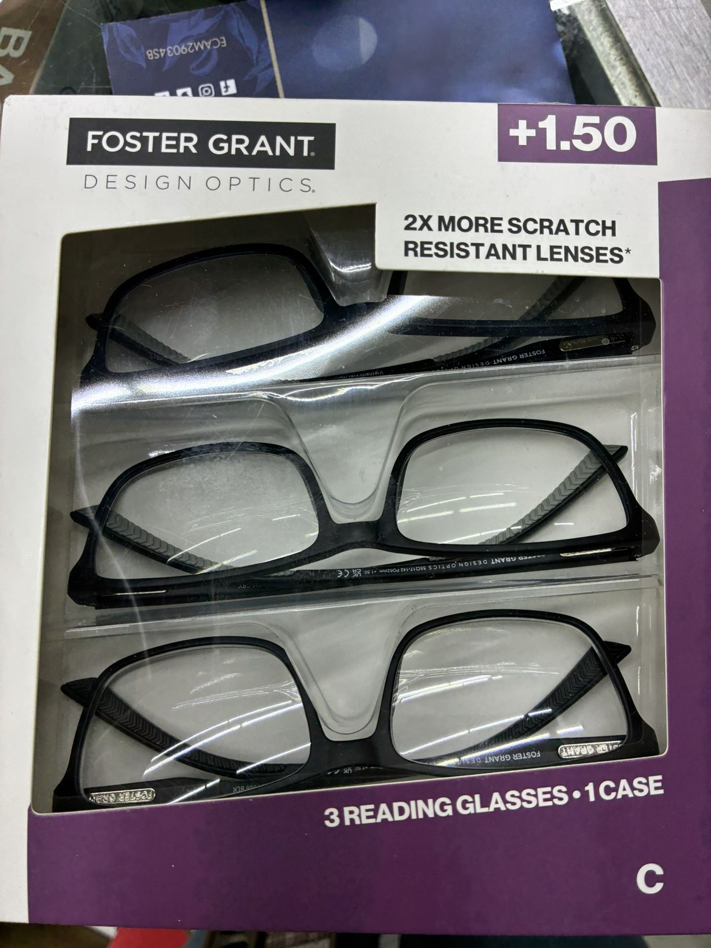 Foster Grant Design Optics 3-pack of reading glasses (+1.25,1.50,1.75,2,2.50)