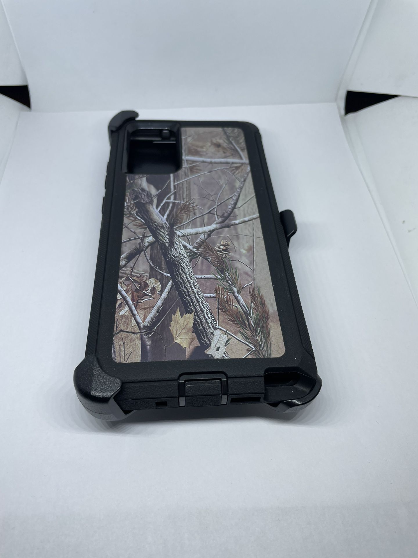 For Samsung Galaxy Note 20 Black Tree Camouflage Case With Belt Clíp 