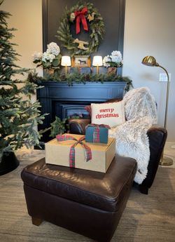 Barclay Leather Club Chair & Ottoman