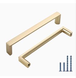 Brushed Gold Cabinet Pulls, 5 Pcs, 5”