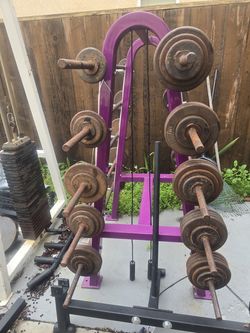 4 Sale Fixed Weight Bars 20lbs to 120lbs With Rack