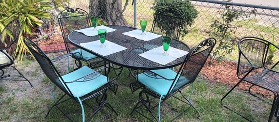 6 Piece woodbriar wrought iron patio furniture sets