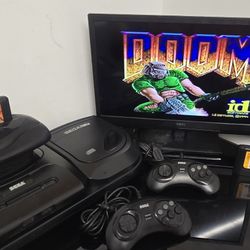 Sega Tower of Power Setup  Genesis Model 2 32X Sega CD Model 2 Controllers & Games
