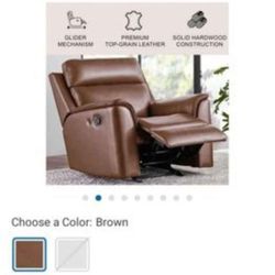 New In Box Leather Glider
Recliner USB. new in box