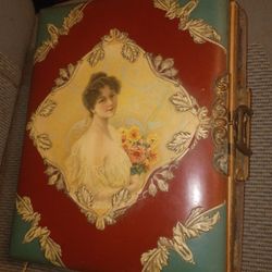 Vintage photo album with pictures