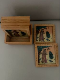 Artisan wood coasters. Set of 6. 3.5” square