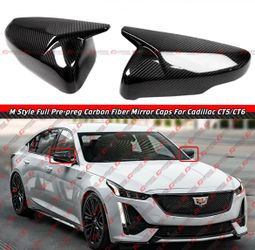 14-25 Cadillac CT5 CT6 Carbon Fiber M Style Side Mirror Covers