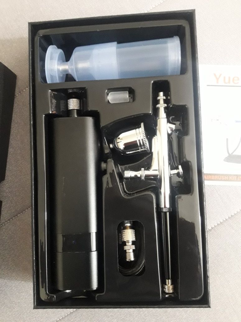New Portable Airbrush Kit With Compressor And Rechargable Battery 32psi Usb