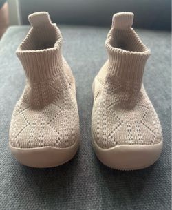 Beige Knit Sock Baby Sneakers