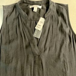 Banana Republic Black Professional Satin Shell Tank Top