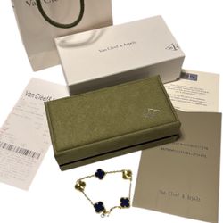 Van Cleef Navy Blue VA 750 Clover Bracelet