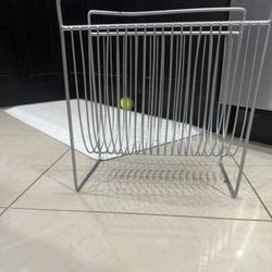 Magazine Rack Silver Modern