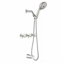 Brushed Nickel Shower System with Hand Shower