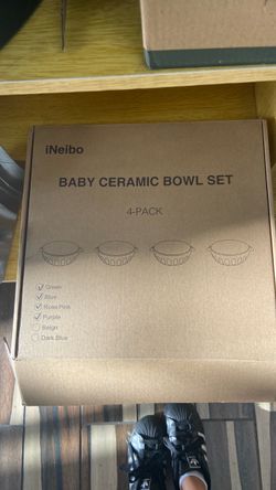 iNeibo Baby Ceramic Bowl Set 4-Pack