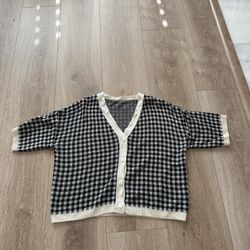 Plaid Knit Blouse 