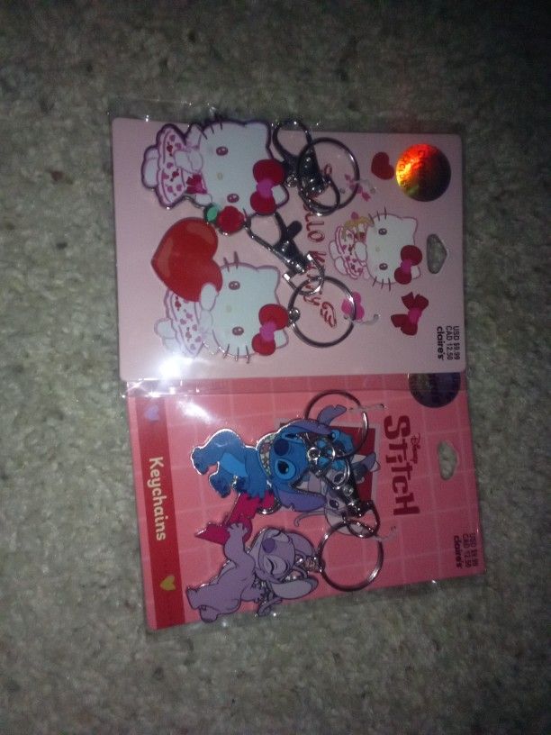 Hello Kitty And Stitch Key Chain