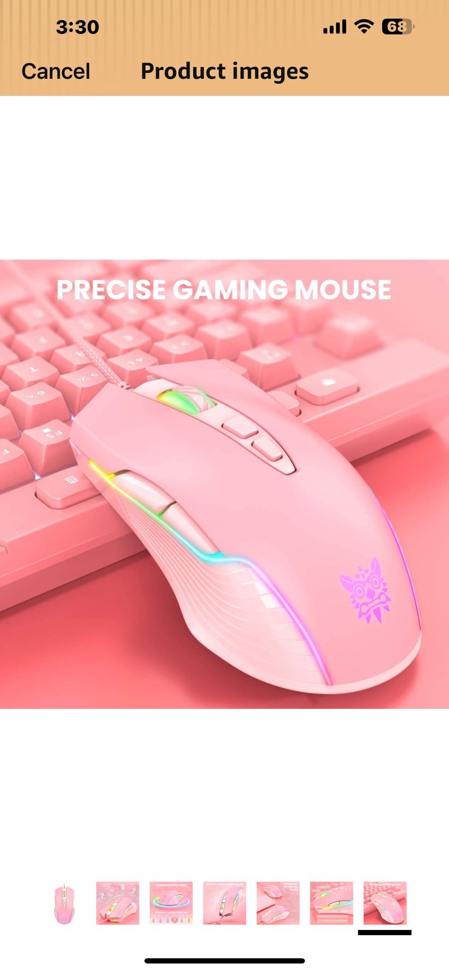 RGB Gaming Mouse Wired, USB Optical Computer Mice with RGB Backlit, 6 Adjustable DPI Up to 6400, Ergonomic Gamer Laptop PC Mouse with 7 Programmable B