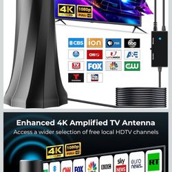 Branch New TV Antenna for Smart TV and Old TV, 1900+ Miles Range HD Digital 2025 TV Antenna Indoor with 360° Signal Strongest Booster, Supports Local 