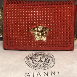 Versace Red Studded Handbag