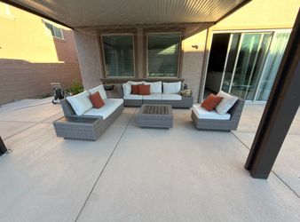 4 piece outdoor patio furniture couch and console table